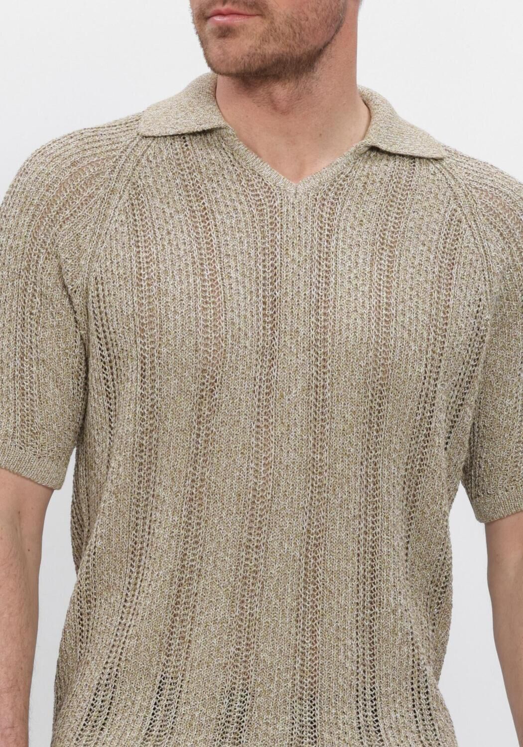 Beige NN.07 Polo CALE V-NECK POLO - large