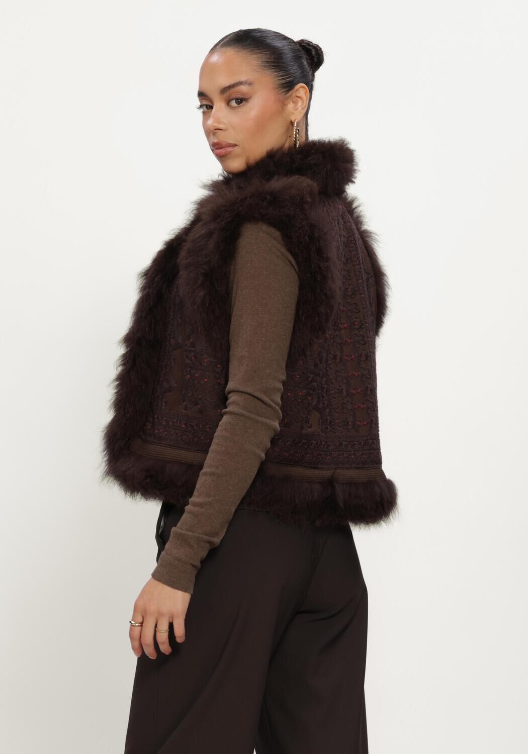 Bruine ANTIK BATIK Blouses SANDO GILET - large