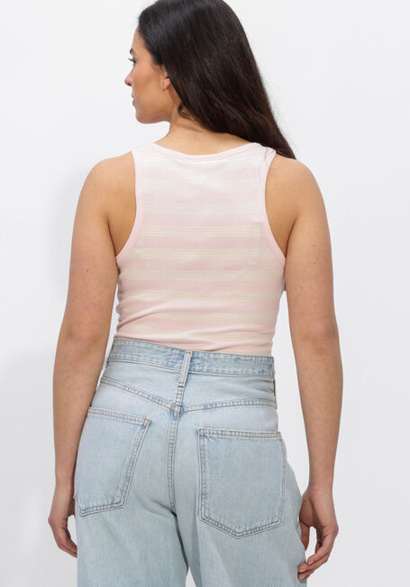 Roze GANNI Top SOFT COTTON RIB TANK TOP - large