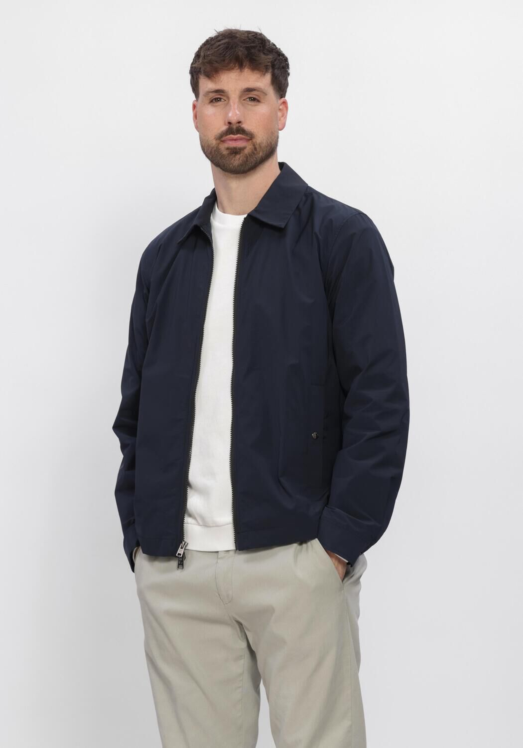 Donkerblauwe WOOLRICH Jack URBAN TIMBER OVERSHIRT - large