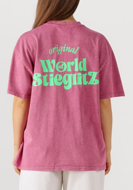 Roze STIEGLITZ T-shirt WORLD OF STIEG OVERSIZED T-SHIRT - large