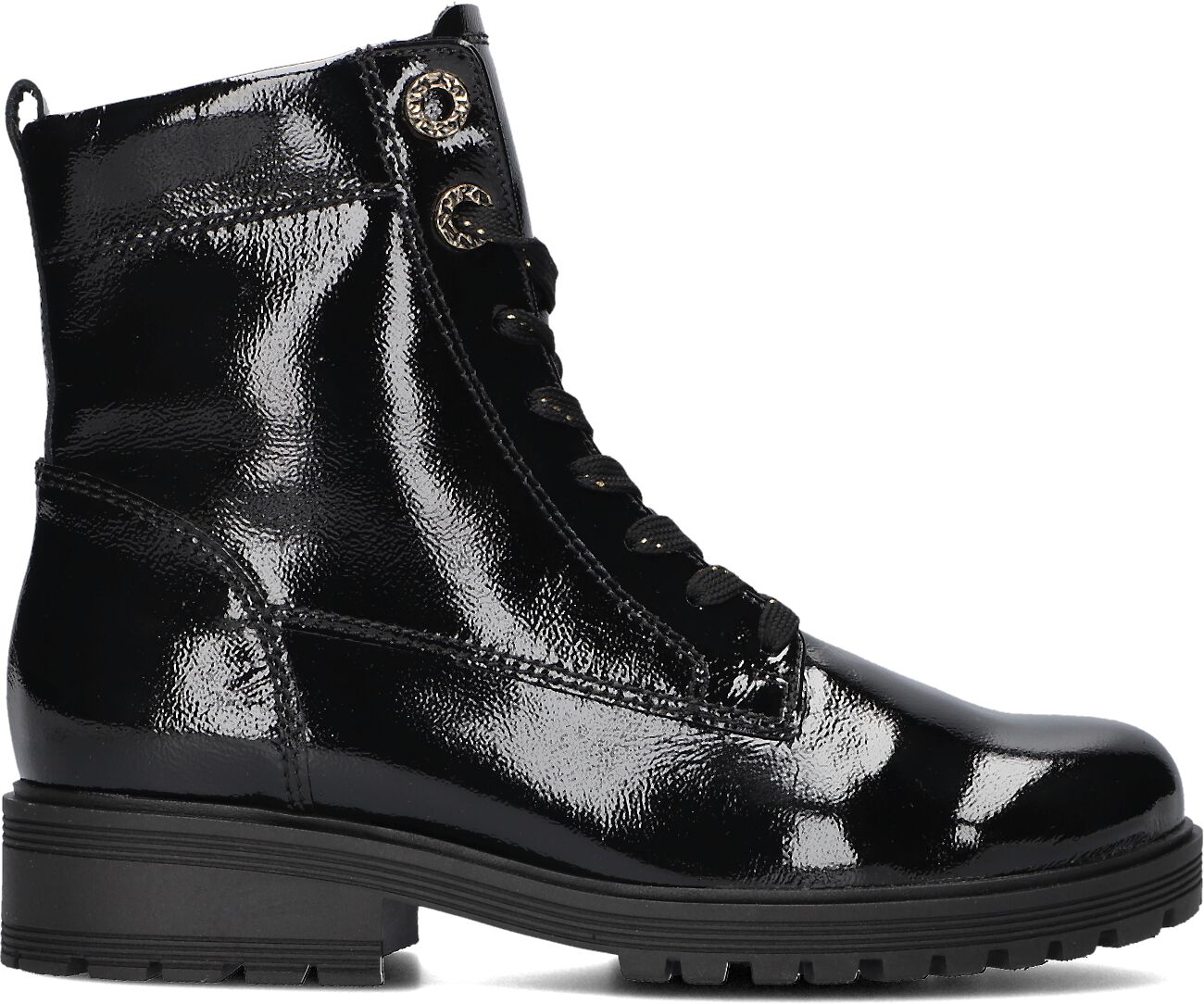 Gabor Veterboots Dames 765.1, Maat: 38,5, Materiaal: Lakleer, Kleur: Zwart