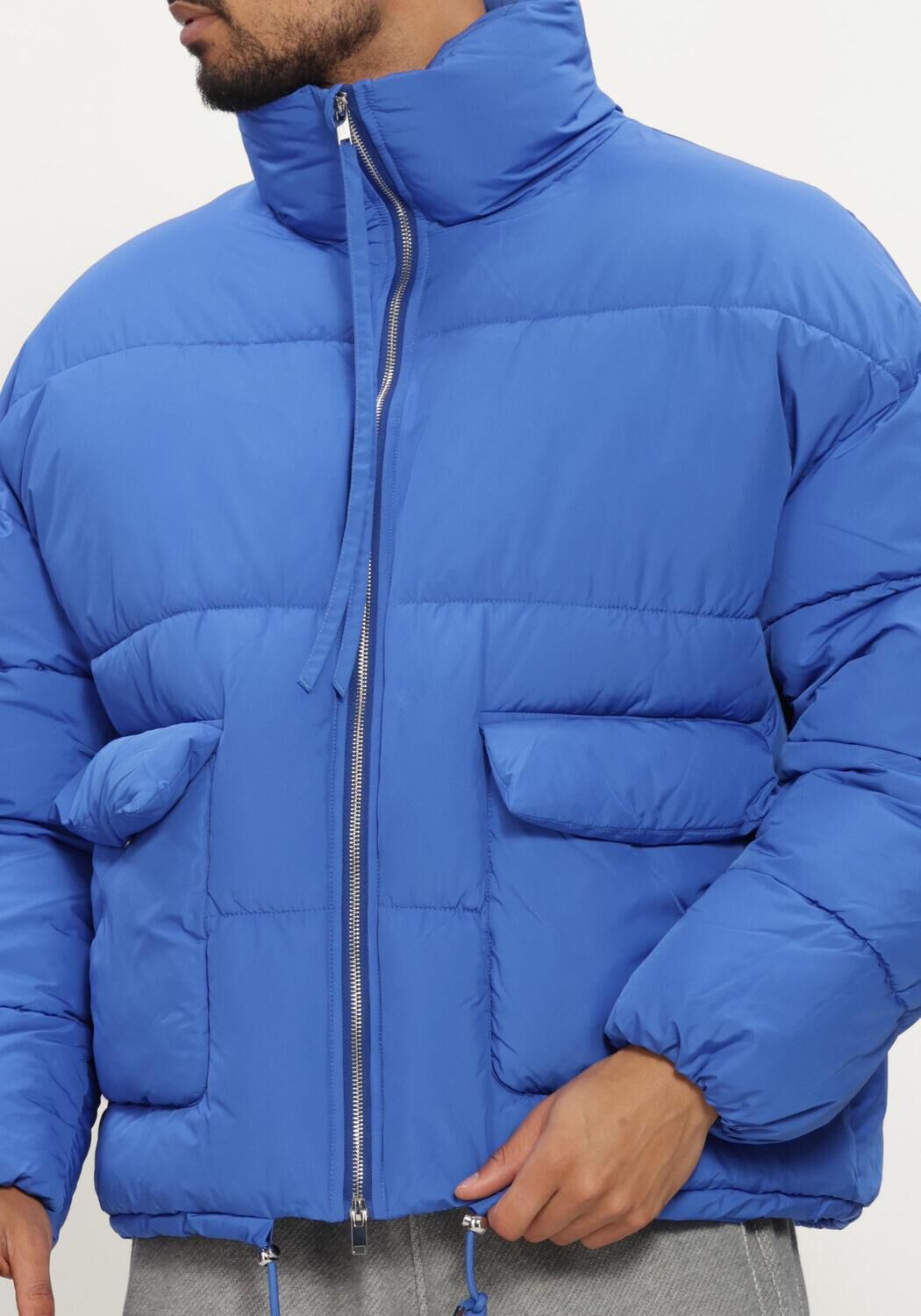 Blauwe HOPEIUM Gewatteerde jas PUFFER SHORT JACKET COBALT - large