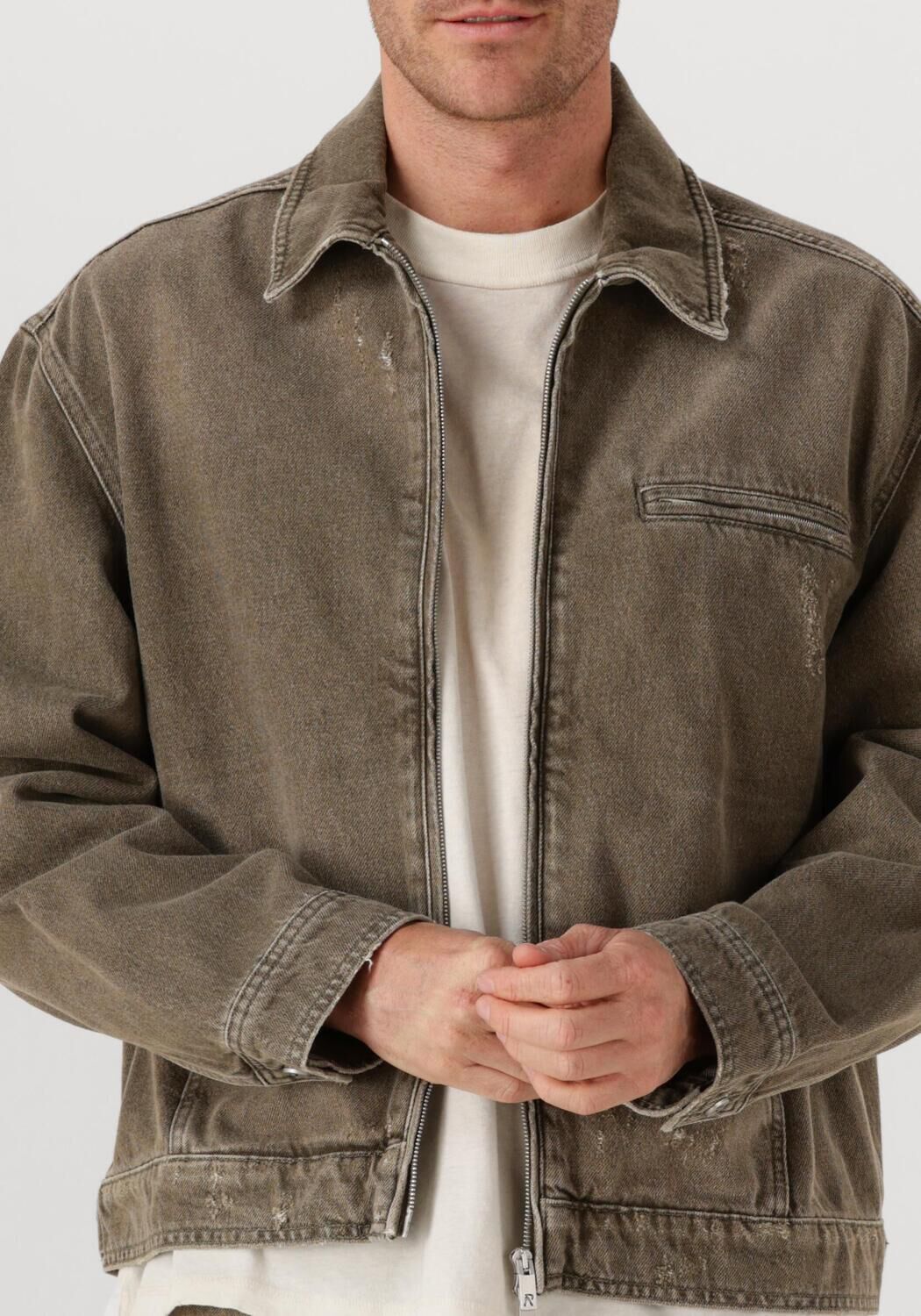 Khaki REPRESENT Overshirts COLLARED DENIM JACKET - large
