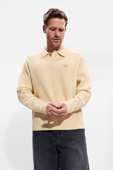 Creme FILLING PIECES Trui KNIT SHIRT BOUCLE Creme FILLING PIECES Trui KNIT SHIRT BOUCLE - large