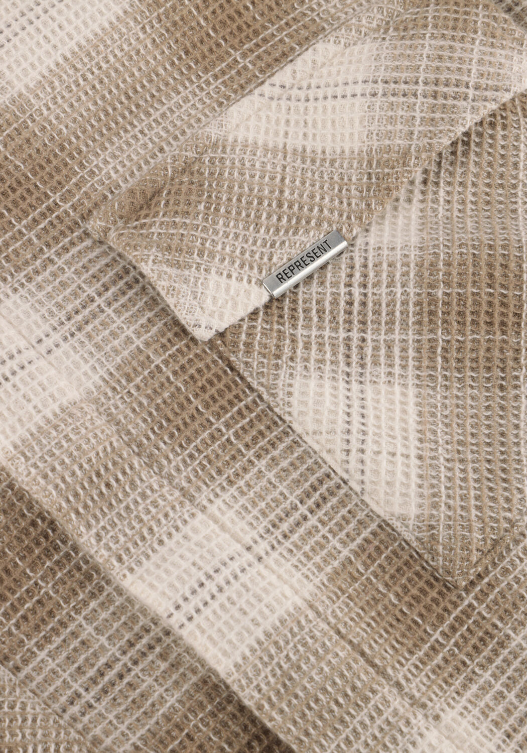 Beige REPRESENT  WAFFLE FLANNEL SHIRT - large