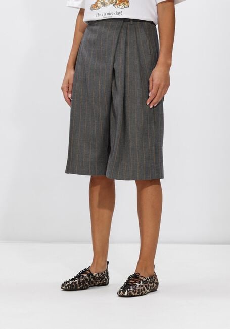 Grijze GANNI Broeken WOOL STRIPENWRAP SHORTS - large