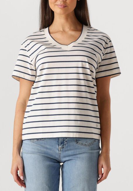 Gebroken wit MOS MOSH T-shirt MMNANI V-SS STRIPE TEE - large