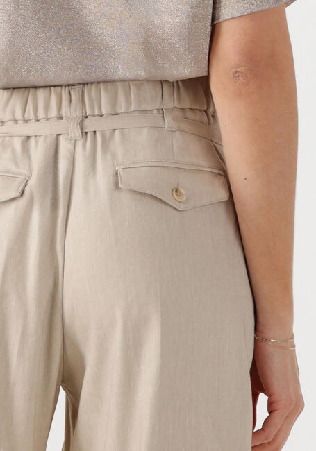 Beige SUMMUM Pantalon TROUSERS WIDE LINEN BLEND TWILL - large