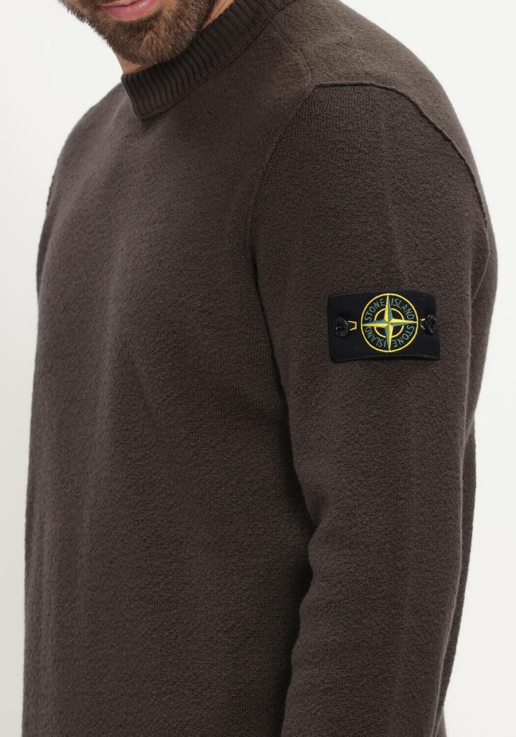 Bruine STONE ISLAND Trui CREW NECK S01C4 - large