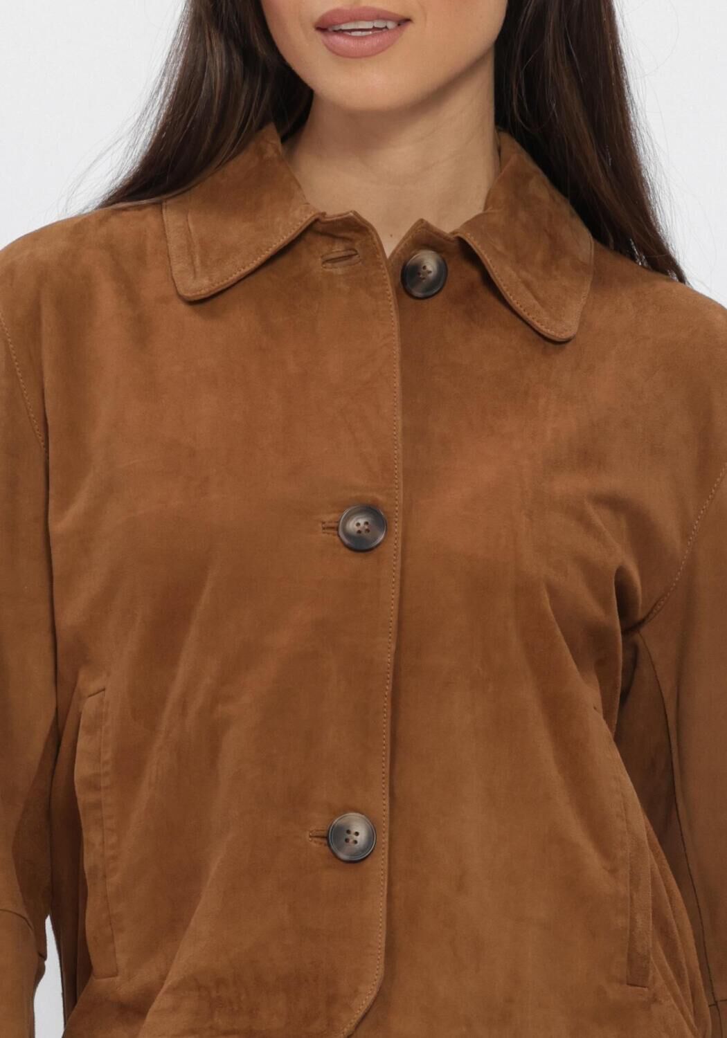 Bruine ALTER EGO Leren jas ROCKY - large