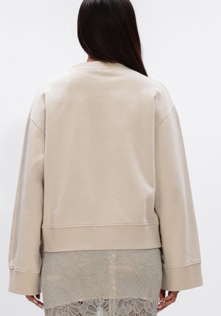 Beige OLAF HUSSEIN Sweater WMN RETRO LOGO CREWNECK - large