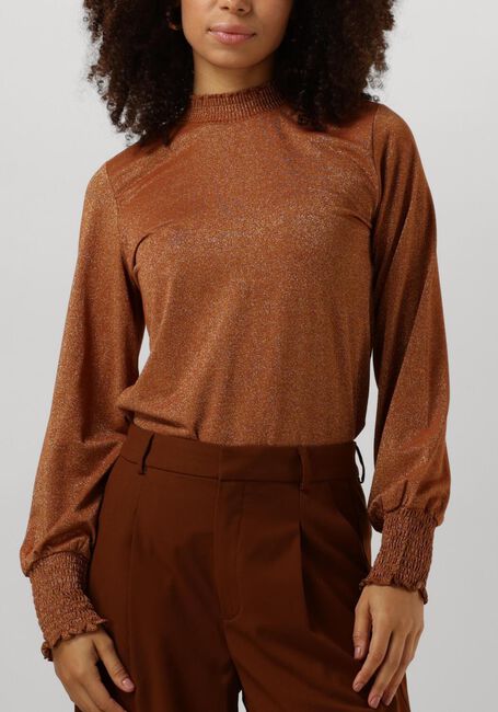 Bruine SUMMUM Trui SMOCKED TOP FINE LUREX JERSEY - large