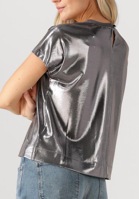 Zilveren MOS MOSH Top MMNIVOLA O-NECK METALLIC TEE - large