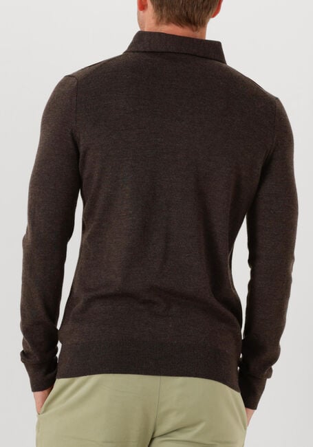 Bruine LEURINK KNIT Polo POLO HIDDEN BUTTON DOWN - large