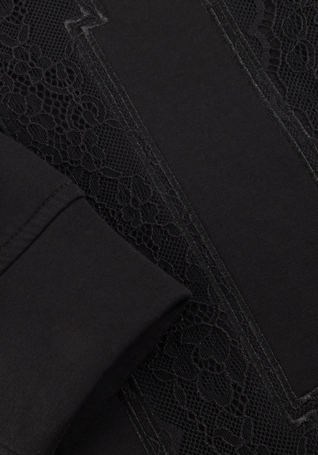 Zwarte HAUTE L'AMITI&Eacute; Sweater LACE APPLICATION SWEAT - large