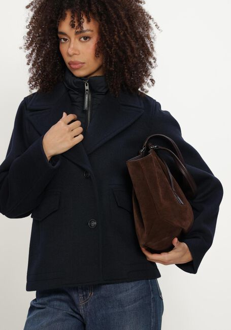 Donkerblauwe WOOLRICH Mantel MELTON WOOL 2IN1 PEACOAT - large