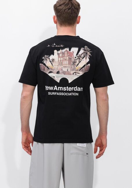 Zwarte NEW AMSTERDAM SURF ASSOCIATION Polo TROPICAL TEE - large