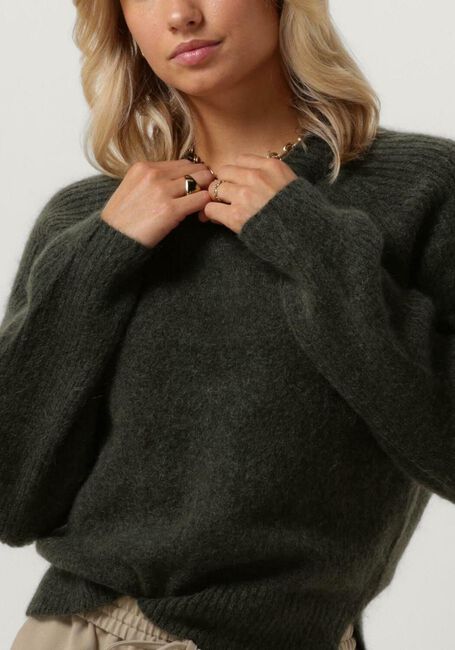 Donkergroene SECOND FEMALE Trui BROOKLINE KNIT NEW O-NECK - large
