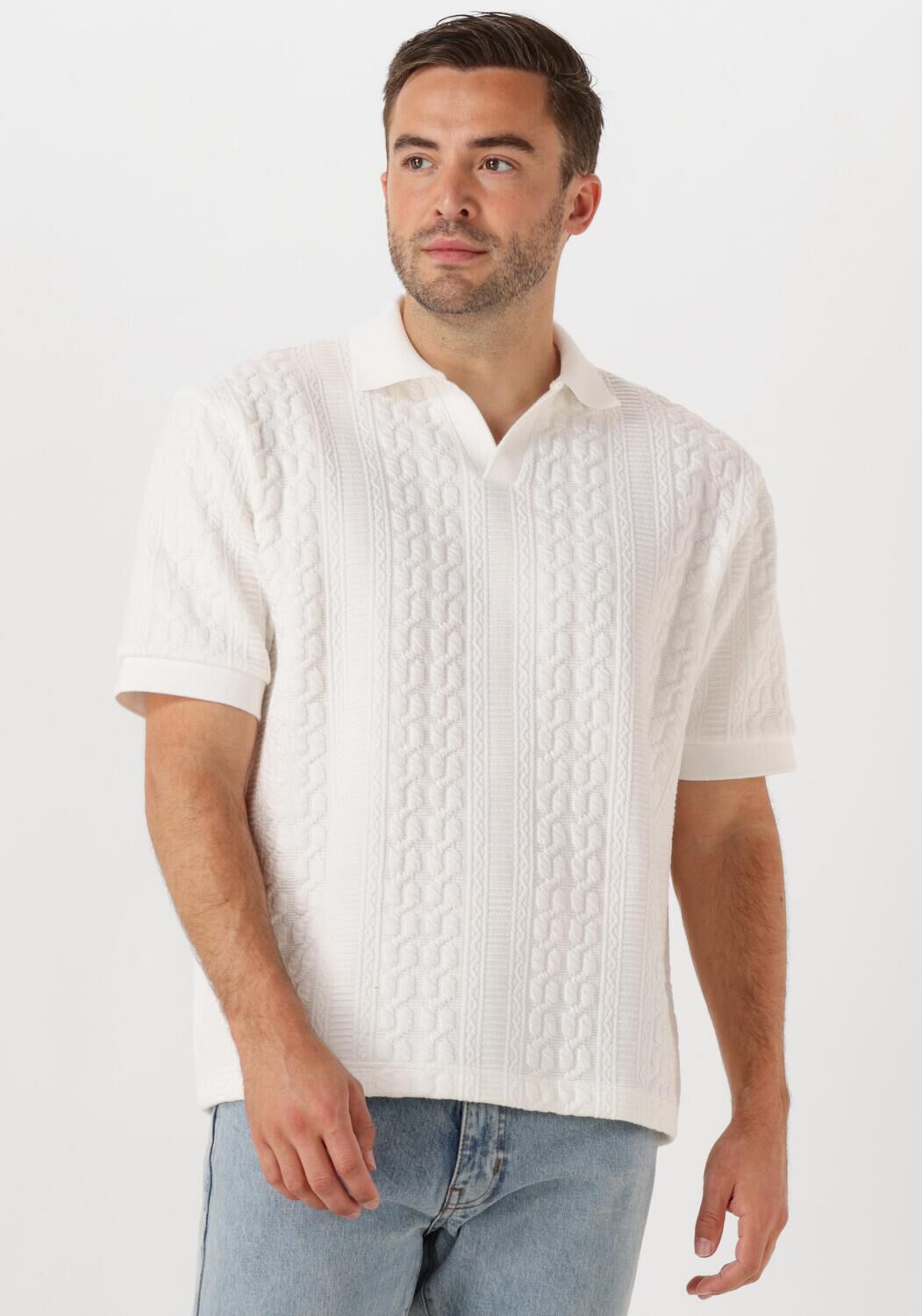 Drykorn Polo Heren Acayo 525034, Maat: L, Kleur: Wit