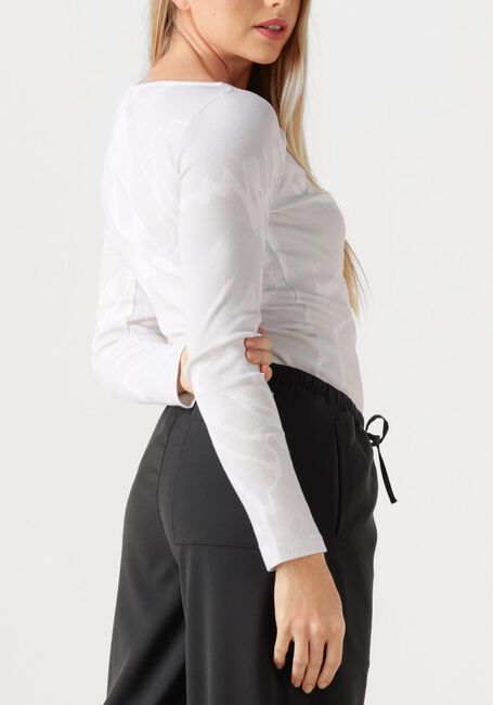 Beige OLAF HUSSEIN T-shirt AOP BOAT NECK TOP - large