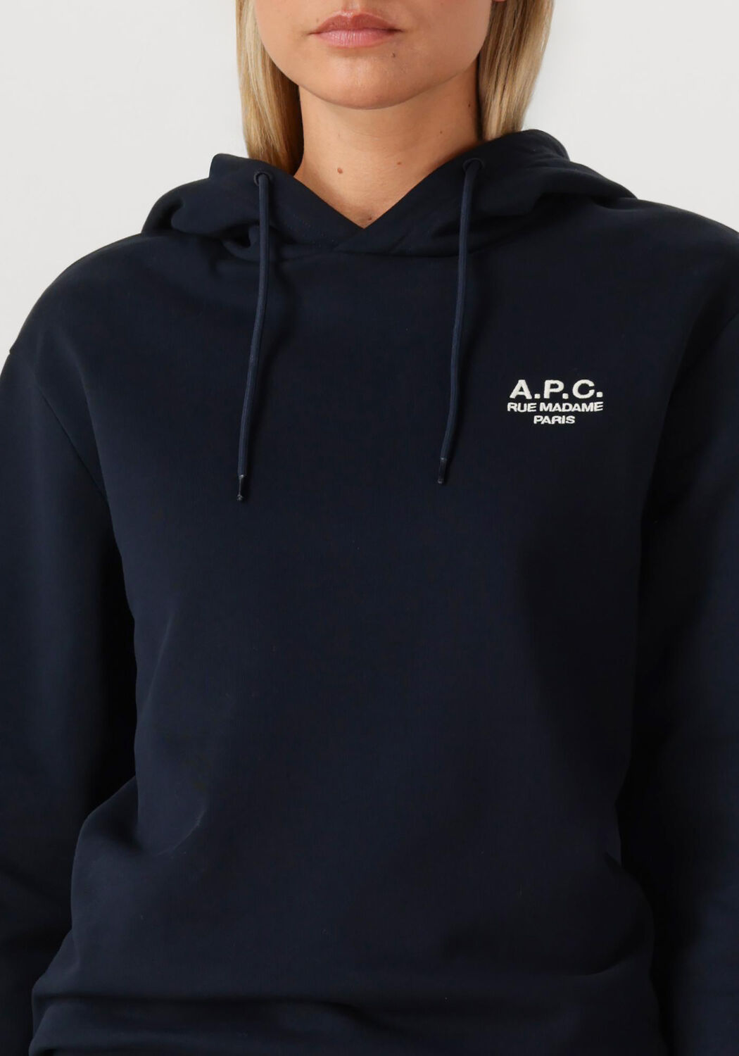 Donkerblauwe APC Trui HOODIE STANDARD RUE MADAME GOTS - large