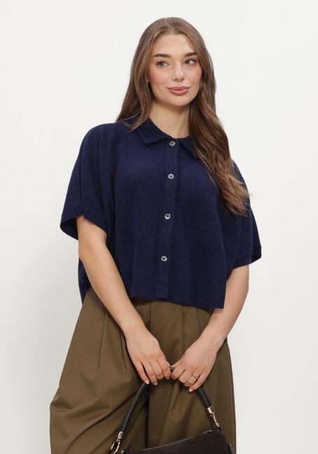 Donkerblauwe RUBY TUESDAY Truien/vesten VELYA KNITTED COLL TOP - large