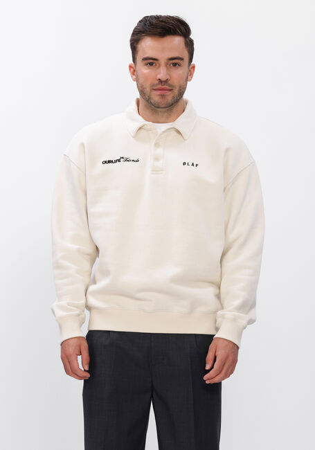 Gebroken wit OLAF HUSSEIN Polo SCRIPT FRIENDS OVERSIZED POLO - large