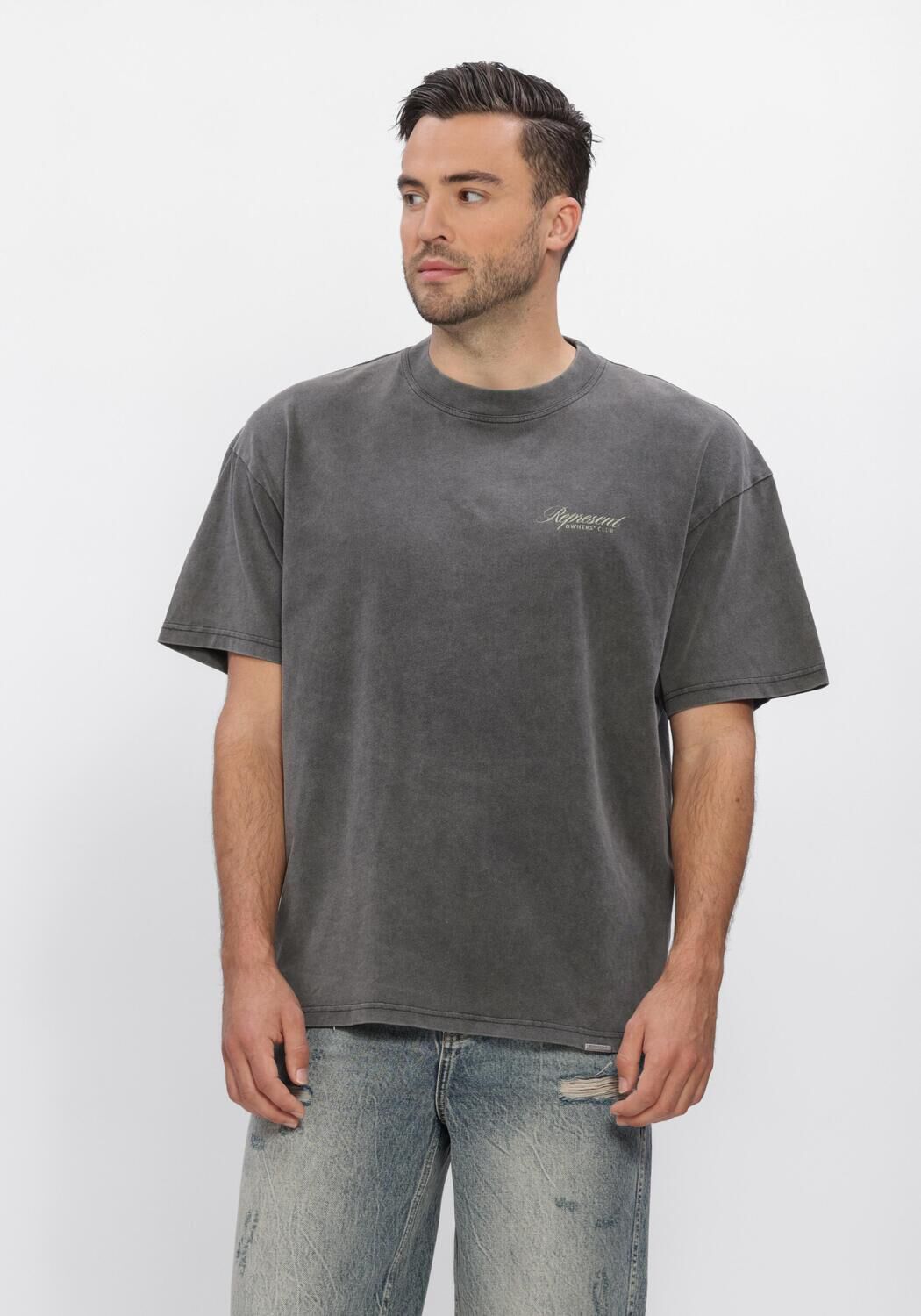 Grijze REPRESENT T-shirt REPRESENT OWNERS CLUB SCRIPT T-SHIRT - large