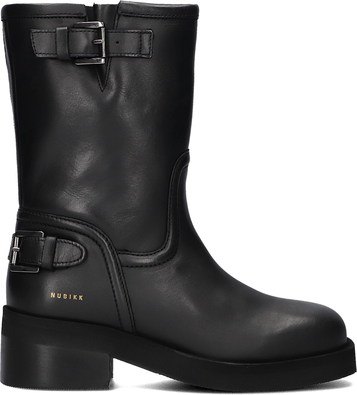 Nubikk Biker Boots Dames Eve Leva, Maat: 36, Materiaal: Leer, Kleur: Zwart