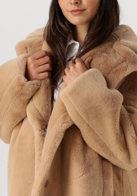 Beige STAND STUDIO Faux fur jas MARIA COAT SOFT - large