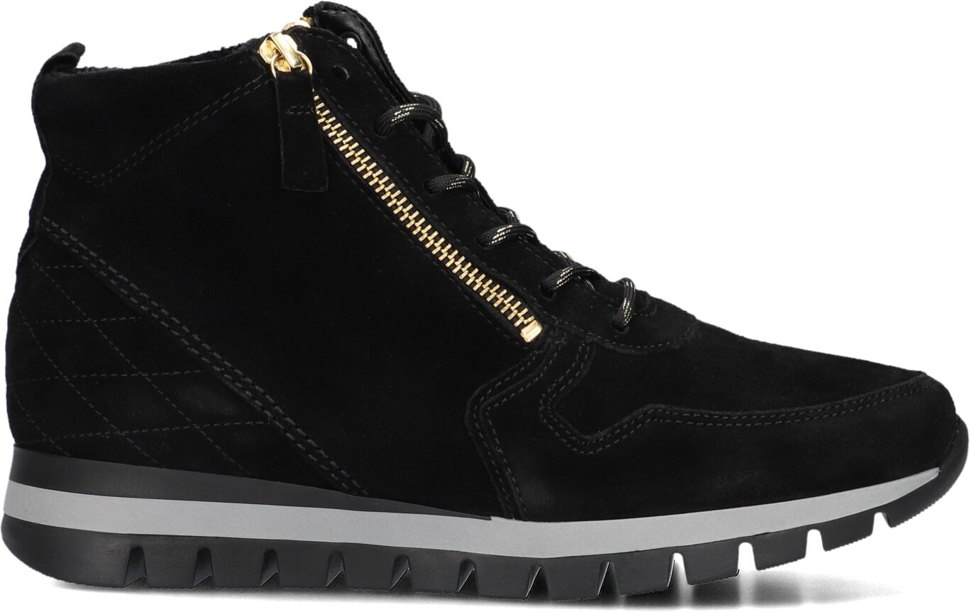 Gabor Hoge Sneakers Dames 455, Maat: 37, Materiaal: Suède, Kleur: Zwart