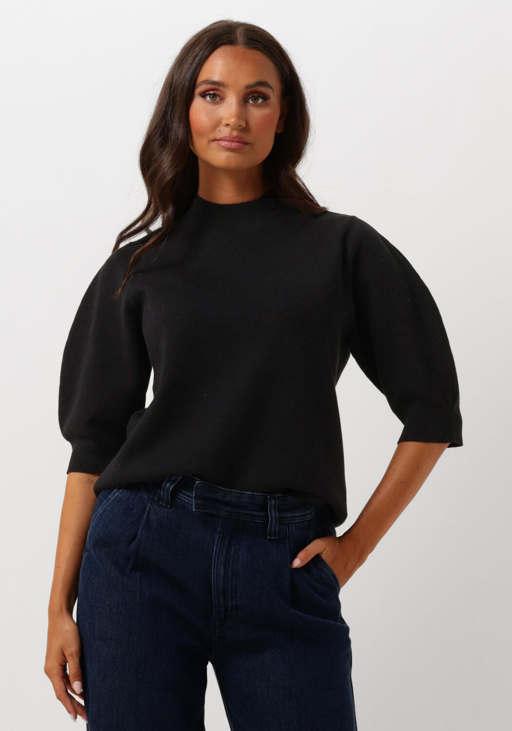 Knit-ted Top Dames Yara, Maat: S, Kleur: Zwart afbeelding