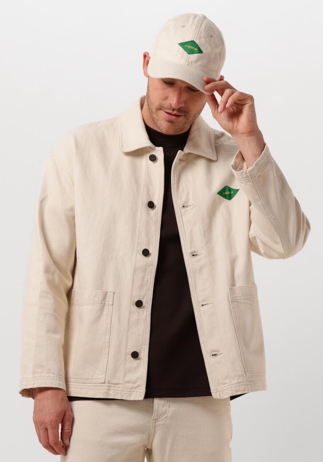 American Vintage Overshirt Heren Datcity, Maat: S/M, Kleur: Ecru