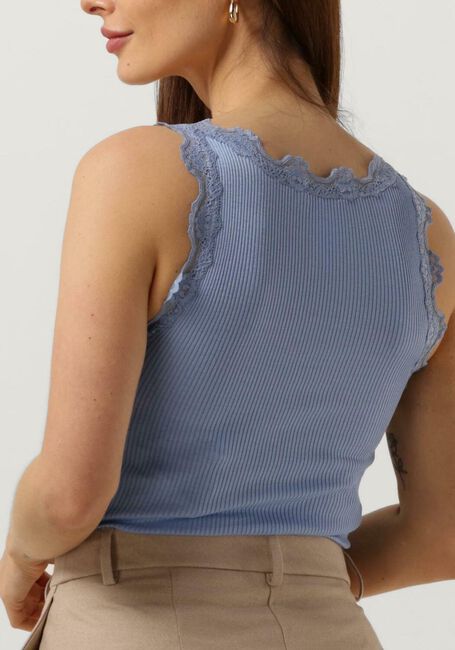 Blauwe ROSEMUNDE Top SILK TOP W/ LACE - large