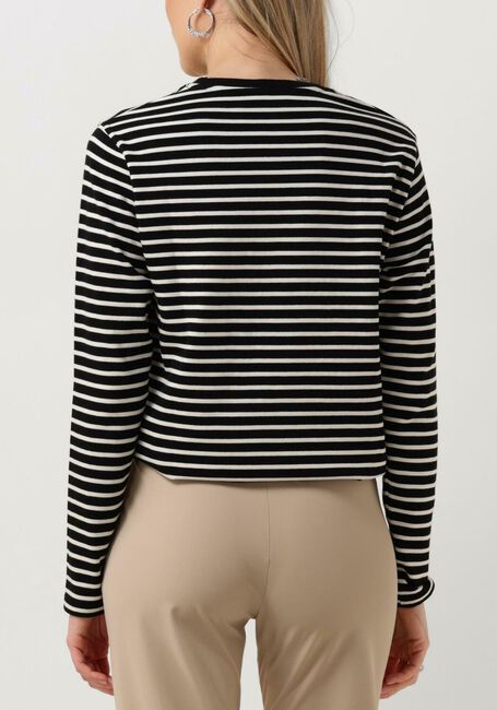 Zwarte PENN & INK Trui SWEATER STRIPE - large
