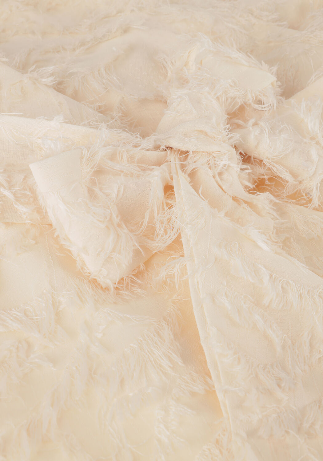 Ecru AAIKO Mini jurk ELOISE FRINGE PES 589 - large