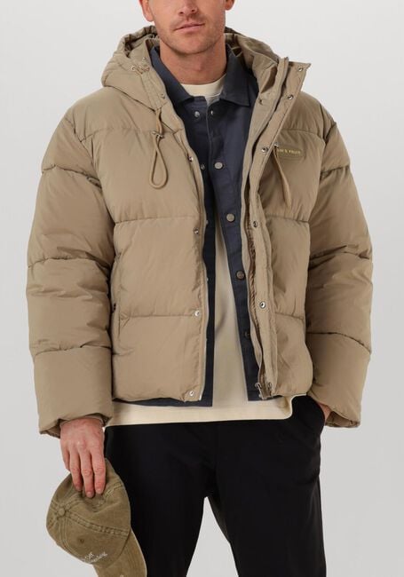 Beige BRAM'S FRUIT Gewatteerde jas HOODED PUFFER JACKET - large