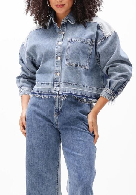Lichtblauwe ALIX THE LABEL Spijkerjas LADIES WOVEN MIX DENIM BLOUSE - large