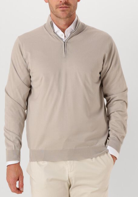 Beige FILIPPO DE LAURENTIIS Trui MEZZA ZIP ML R.MERINO - large