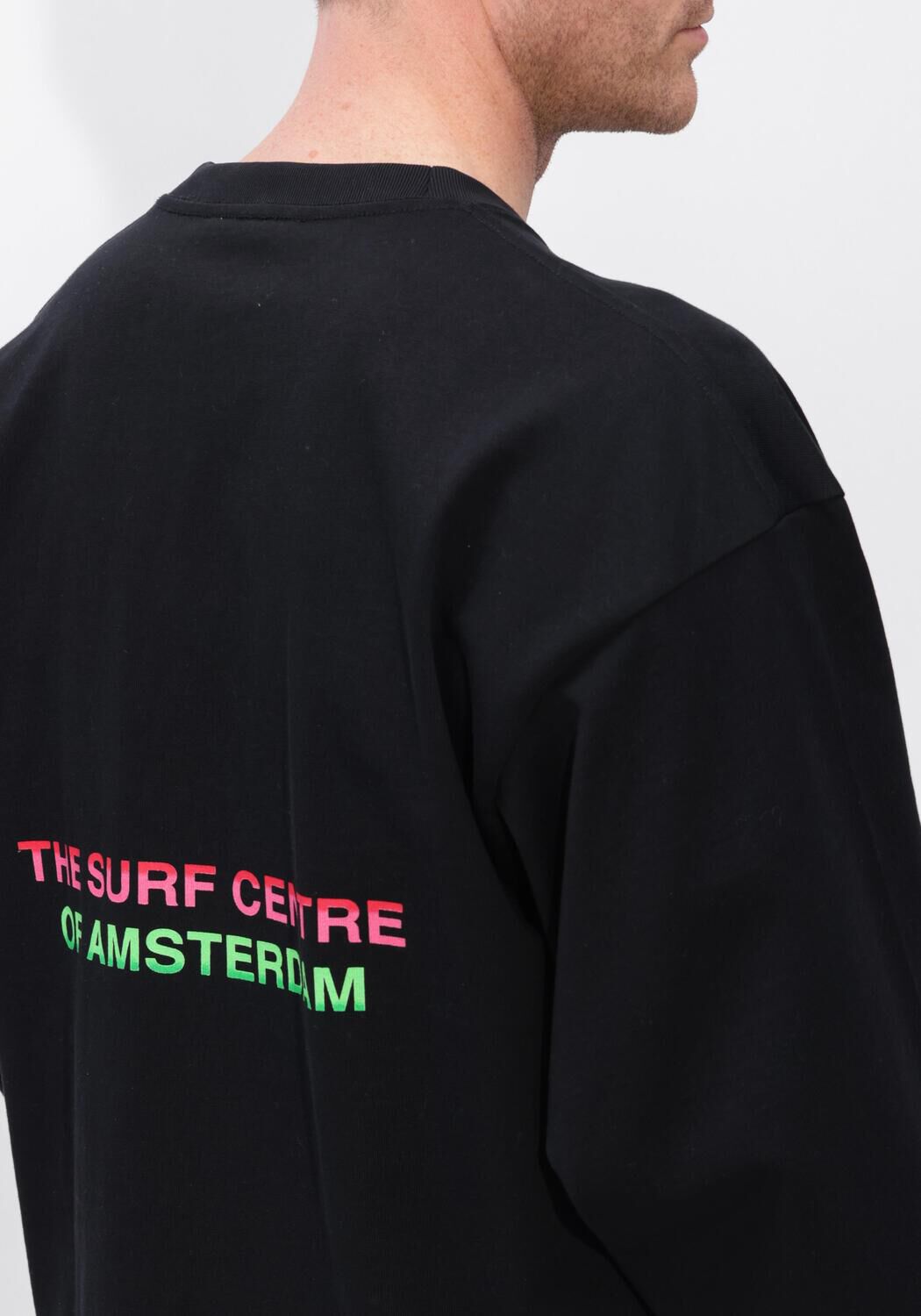 Zwarte NEW AMSTERDAM SURF ASSOCIATION T-shirt SURF CENTRE LONGSLEEVE BLACK - large