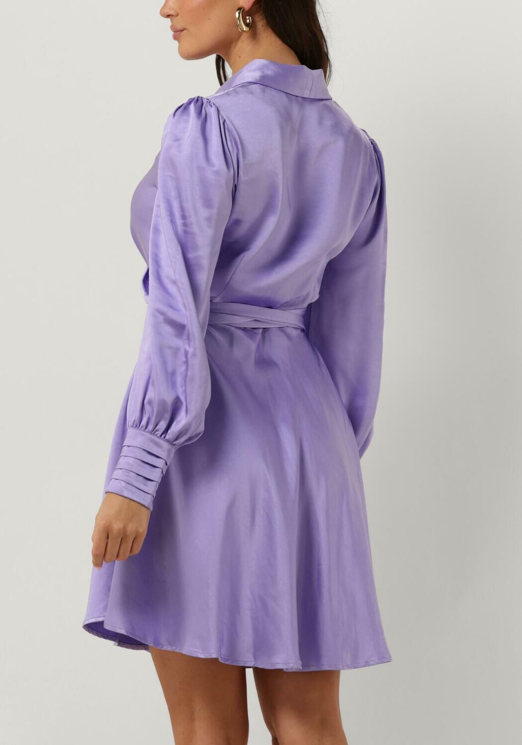 lila notre v mini jurk nv doris satin dress