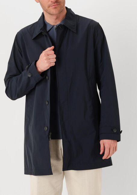 Donkerblauwe WOOLRICH Regenjas CITY CARCOAT - large