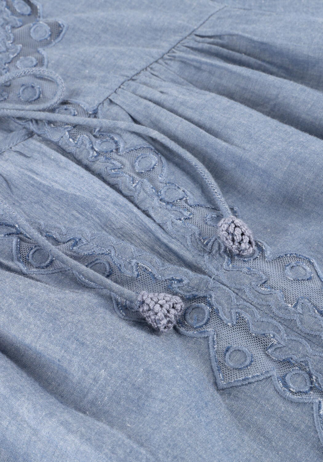 Blauwe ULLA JOHNSON Blouses KADY LONG SLEEVE BLOUSE - large