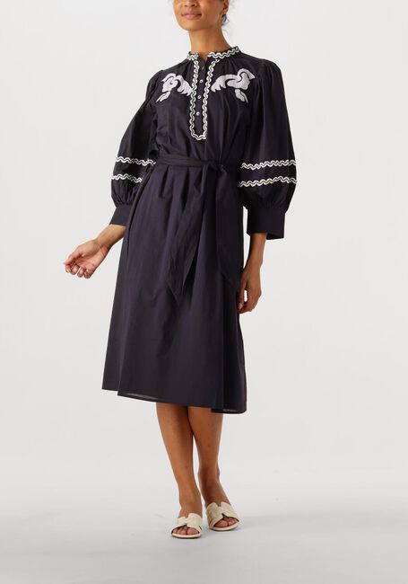 Zwarte ANTIK BATIK Midi jurk DALI DRESS - large