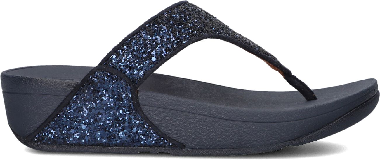 FitFlop Teenslippers Dames Lulu Glitter, Maat: 36, Materiaal: Leer, Kleur: Blauw