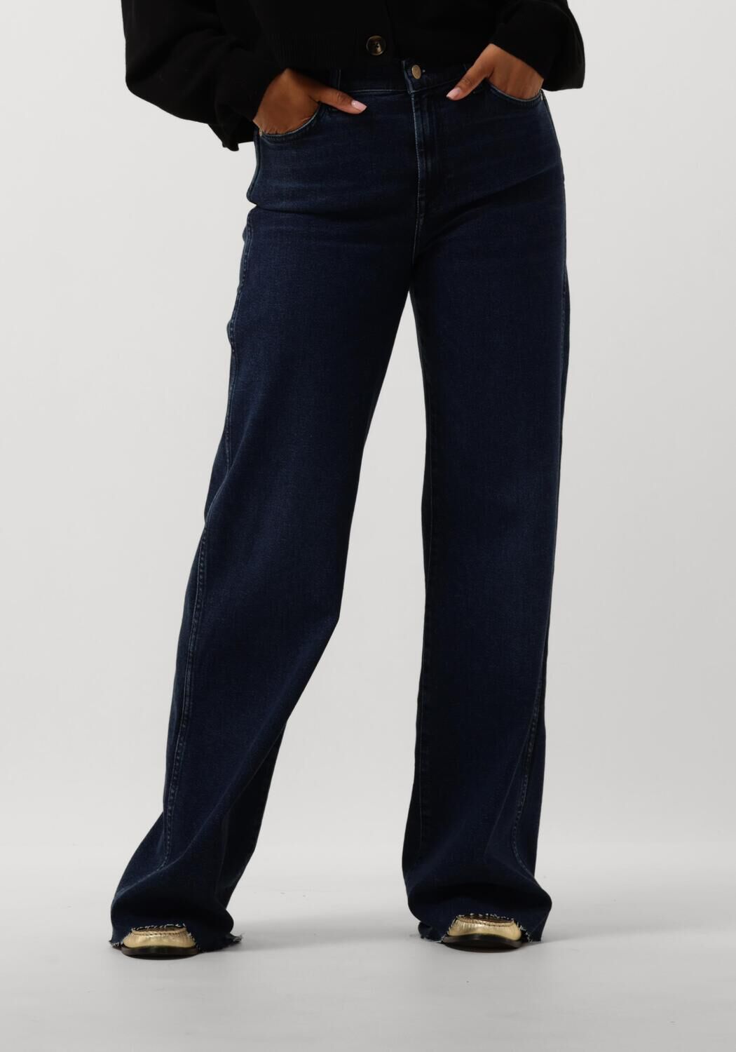 7 for all Mankind Wide Jeans Dames Lotta Luxe Vintage Paradise Cove With Raw Cut, Maat: 30, Kleur: Donkerblauw