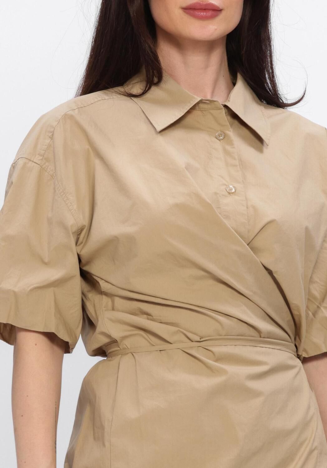 Bruine SECOND FEMALE Midi jurk RHYE DRESS - large