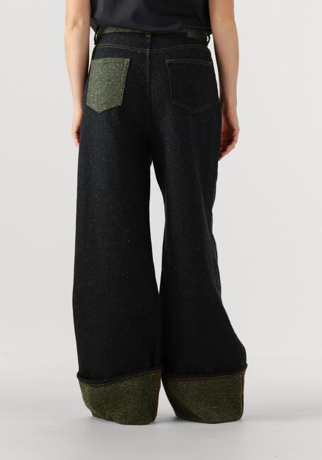 Zwarte GANNI Wide jeans MELANGE TWILL DENIM BAGGY JEANS FOLD-UP - large