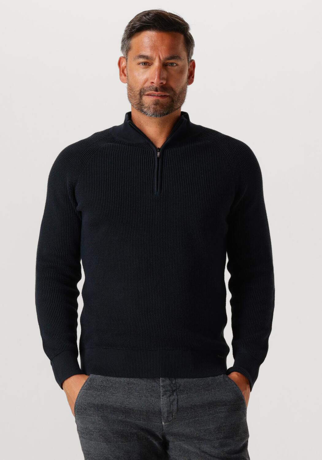 Gentiluomo Trui Heren Turtle Zip, Maat: L, Kleur: Donkerblauw afbeelding